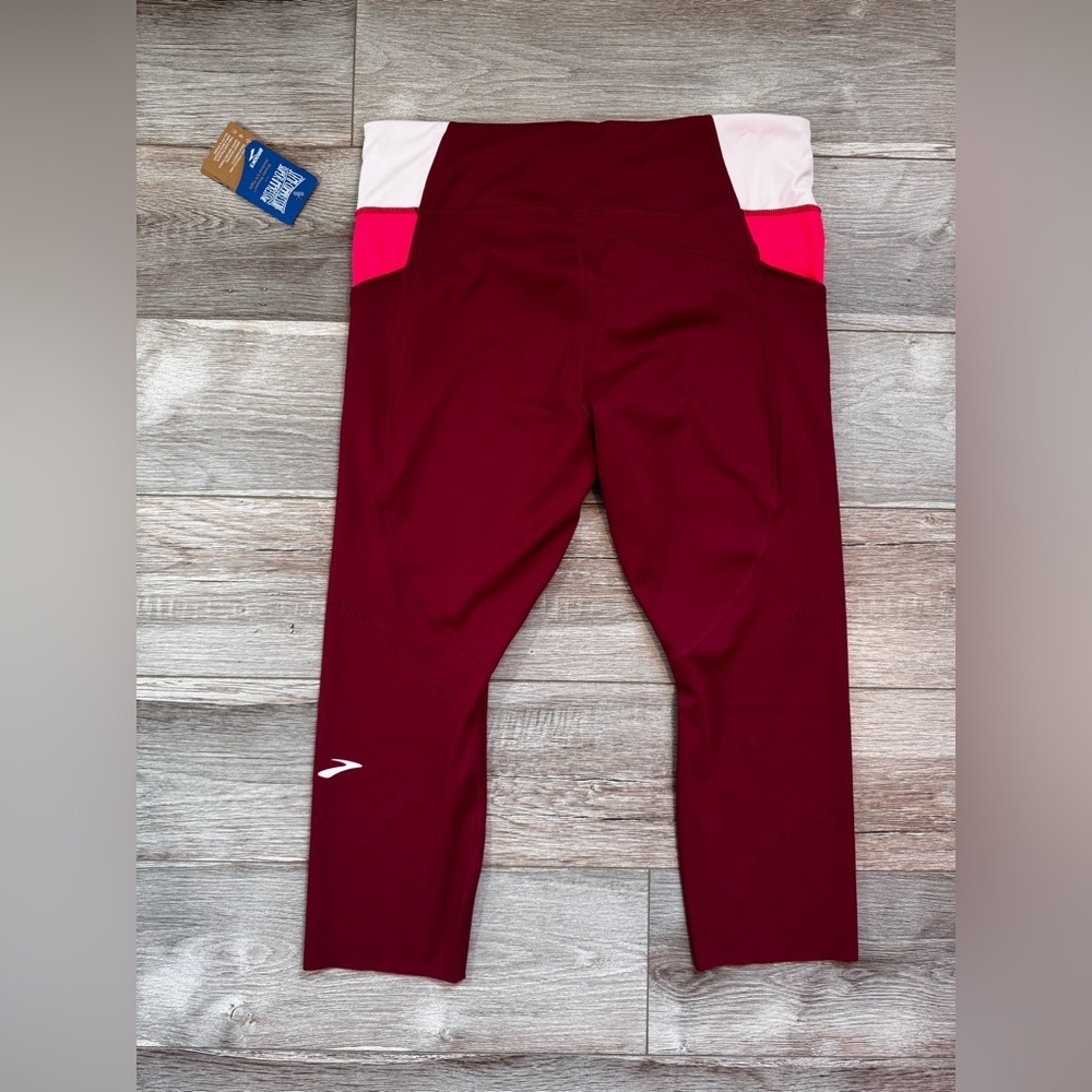 Brooks Womens XL Method 3/4 Running Tights High-Rise Performance Athletic Capri - Picture 11 of 11